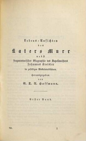 E. T. A. Hoffmann's gesammelte Schriften, 8. Lebens-Ansichten des Katers Murr