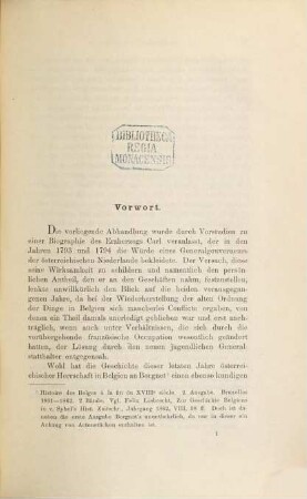Zwei Jahre belgischer Geschichte (1791,1792). 1, Von der Convention im Haag bis zum Tode Kaiser Leopolds II.