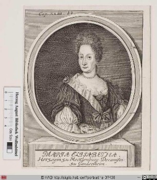 Bildnis Marie Elisabeth, Prinzessin von Mecklenburg-Schwerin, Äbtissin zu Gandersheim