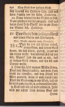 Von Gott dem heiligen Geist und seinen Gaben und Wirkungen.