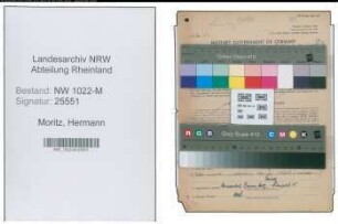 Entnazifizierung Hermann Moritz , geb. 01.12.1886 (Postbeamter)
