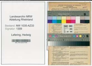 Entnazifizierung Hedwig Lefering , geb. 14.02.1905 ()