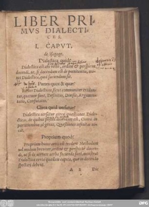 Liber Primus Dialectices.