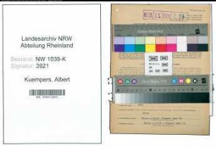Entnazifizierung Albert Kuempers , geb. 25.08.1901 (Fabrikant)