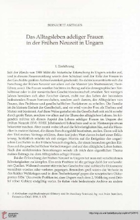 Das Alltagsleben adeliger Frauen in der Frühen Neuzeit in Ungarn
