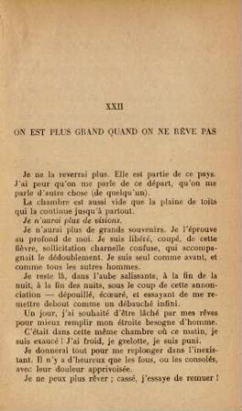 XXII On est plus grand quand on ne reve pas