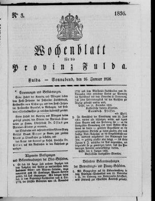 Nr. 3, Ausgabe vom 16. Januar 1836
