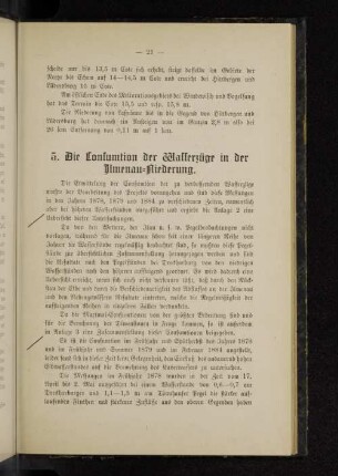 5. Die Consumtion der Wasserzüge in der Ilmenau-Niederung.