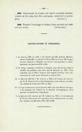 Rectifications et remarques.