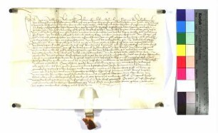 Jörg von Rechberg stellt dem Grafen von Helfenstein einen Lehenrevers aus über Lehengüter zu Donzdorf, Reichenbach und Hürbelsbach.