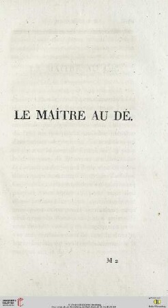 Le Maître au dé