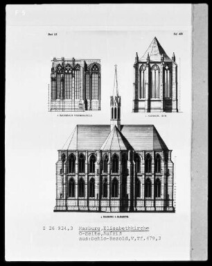 Aufriss der Ostseite von der Ellisabethkirche