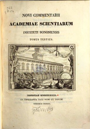 Novi commentarii Academiae Scientiarum Instituti Bononiensis, 3. 1839