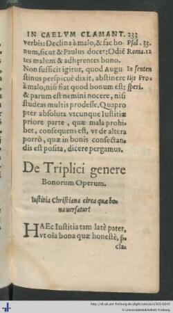 De Triplici genere Bonorum Operum