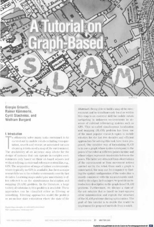 A tutorial on graph-based SLAM