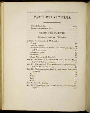 Table Des Articles.