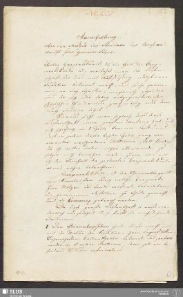 Ausarbeitung über den Nutzen des Studium der Bergbaukunst fürs gemeine Leben - 18.6007 4.