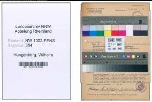 Entnazifizierung Wilhelm Hungenberg , geb. 17.08.1892 (Dauerangestellter)