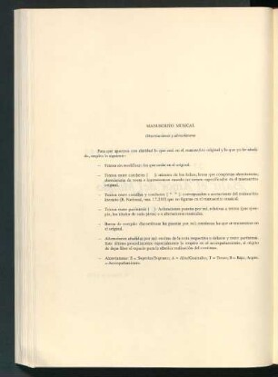 Manuscrito musical : Observaciones y abreviaturas