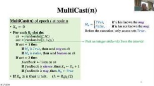 Dynamic & Radio Networks: Broadcasting Competitively against Adaptive Adversary in Multi-channel Radio Networks