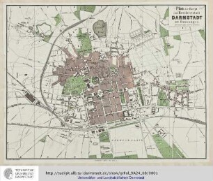 Plan der Haupt- und Residenzstadt Darmstadt mit Bessungen / nach amtlichen Quellen bearb. von F. Heberer