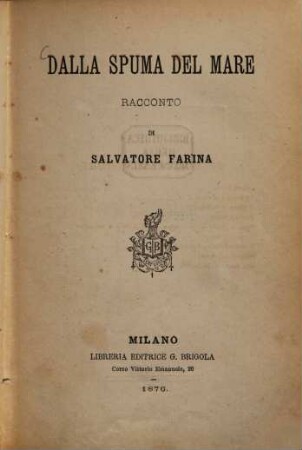 Dalla spuma del mare, racconto di Salvatore Farina