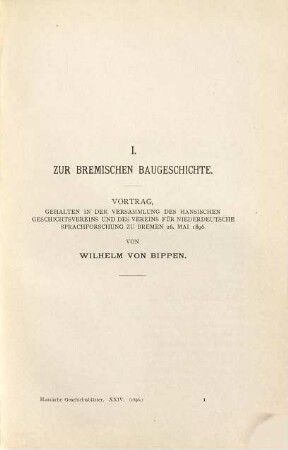 Hansische Geschichtsblätter : = Hanseatic history review. 24 = Bd. 8. 1896