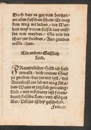 Ein anders Geistlich || Lied. ||