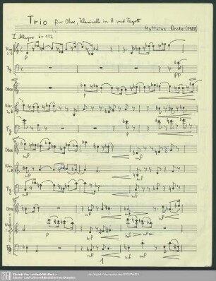 Trio für Oboe, Klarinette in B und Fagott : (1988)