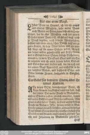 Ein Gebet für betrübte Eltern, über ihr todtes Kindlein.