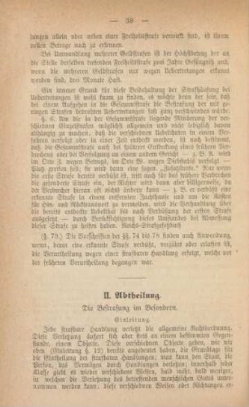 II. Abtheilung. Die Bestrafung im Besonderen