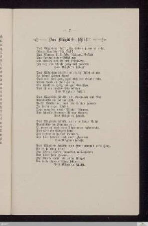 Gedicht: "Das Mägdlein schläft!"