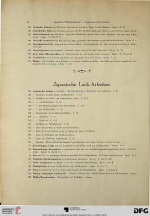 Japanische Lack-Arbeiten (Nr. 702-743)