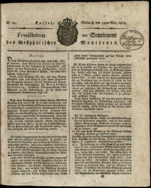 No. 21, Mittwoch den 13ten Maerz 1811