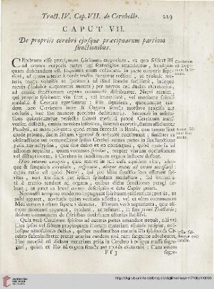 Caput VII: De propriis cerebri ejusque praecipuarum partium functionibus