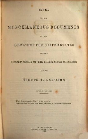 Senate documents. [147.] 1861 = Congress 36, Sess. 2