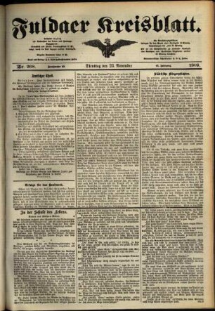 Ausgabe vom Dienstag, den 23. November 1909.