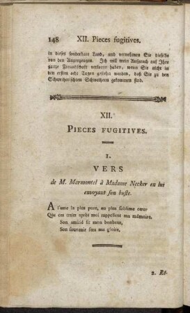 XII. Pieces Fugitives.