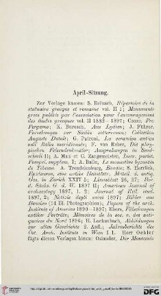 April - Sitzung