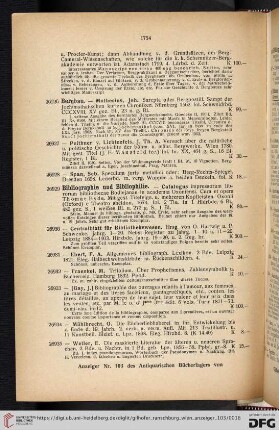 Bibliographie und Bibliophilie (Nr. 26929 - 26936)