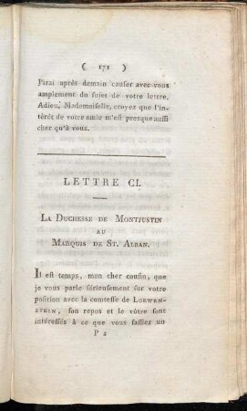 Lettre CI. - Lettre CV.