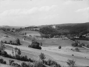 Schloss Bärenstein im Osterzgebirge von der Sachsenhöhe aus gesehen