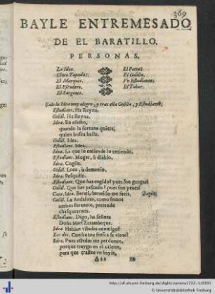 Bayle Entremesado De El Baratillo.