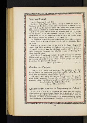 Die amerikanische Note über die Torpedierung der "Lusitania".