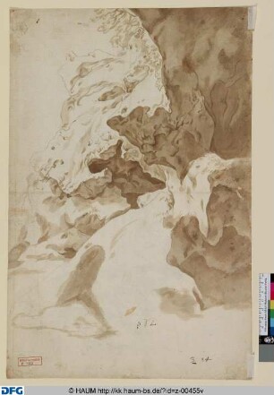 Felsmassen und Geröll (Wasserfall?)