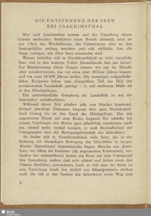 Die Entstehung der Seen bei Joachimsthal