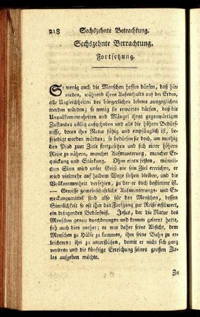 Sechszehnte Betrachtung. Fortsetzung.