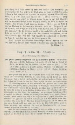 215-224 Empfehlenswerthe Schriften