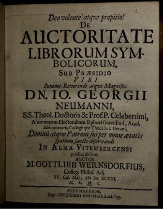 De Auctoritate Librorum Symbolicorum