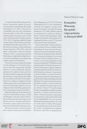 22: Komandor Wincenty Raczyński i jego portrety w zbiorach MNP